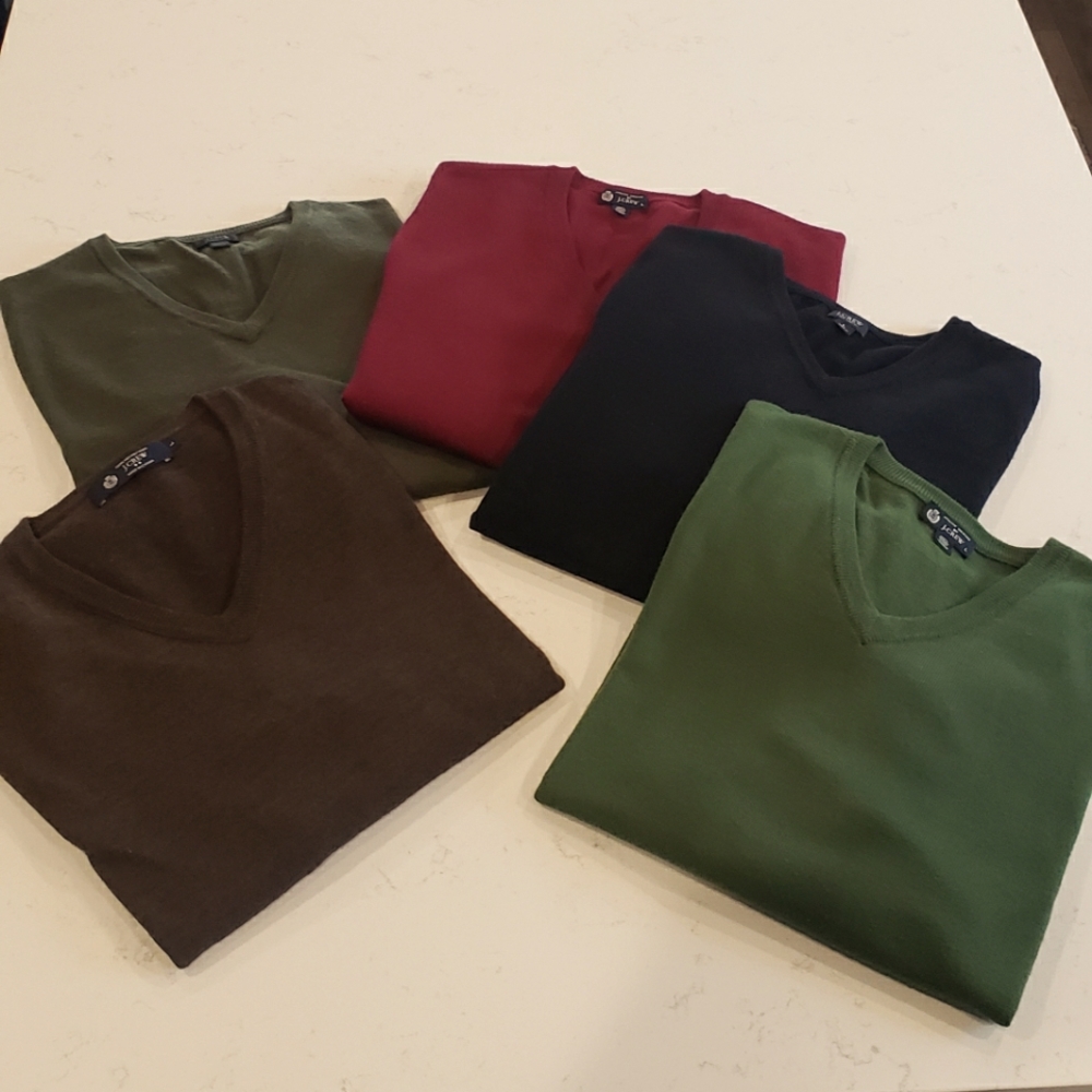 J. Crew Italian Merino Wool V-Neck Sweaters-Bundle of 5!